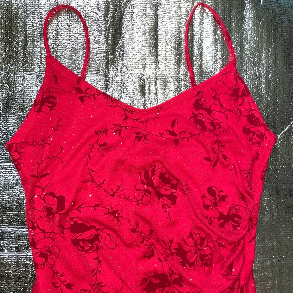 Vintage red floral dress